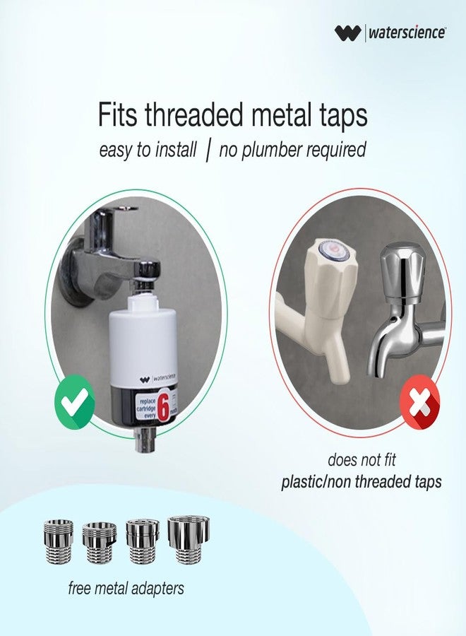 ووتر ساينس جهاز تنقية المياه العسرة WaterScience CLEO للحنفيات والدش | فلتر دش للحمام | مع مجموعة محولات معدنية - Image 5